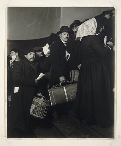 Climbing into the Promised Land, Ellis Island, 1908 by Lewis Wickes Hine